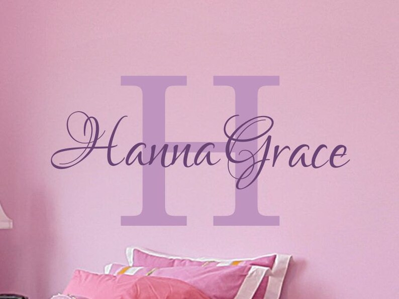 Personalized Wall Decal Girl Name Wall Decal Nursery Wall Etsy