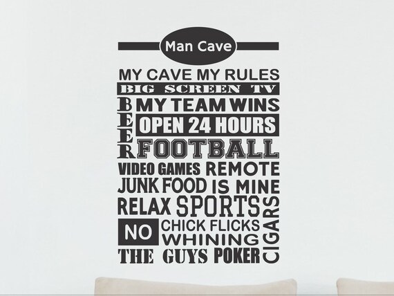Man Cave Decor Little Man Cave Rules Man Cave Decor Man Cave Etsy