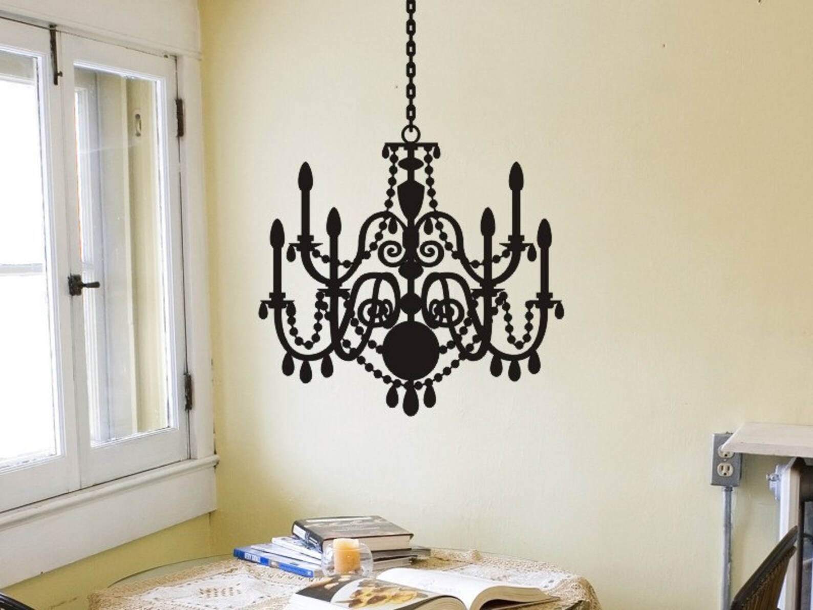 Chandelier Wall Decal Chandelier Decal Living Room Wall Etsy