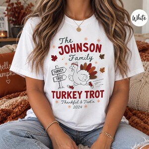 Turkey Trot Family Shirt, Thanksgiving Matching Tee, Custom Running Top, Fall Fun Run Apparel, Personalized Race Outfit, November Event image 4