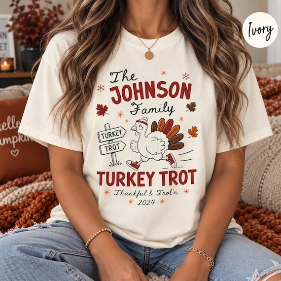 Turkey Trot Family Shirt, Thanksgiving Family Tee, Custom Turkey Trot Shirt, Thanksgiving Run Shirt, Family Matching Tee