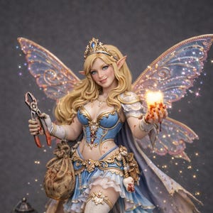 Pixie Fairy STL – Magical Pixie 3D Printable Miniature – Fantasy Fairy Figurine – Enchanted Winged Character – Tabletop RPG Display Model