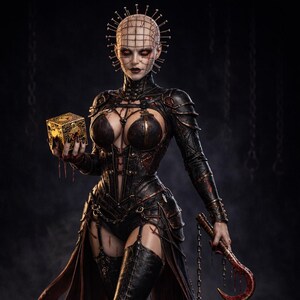 Female Hell Raiser Miniature STL | Dark Horror Cleric | Fantasy Tabletop RPG Mini | 3D Print Character | Cenobite