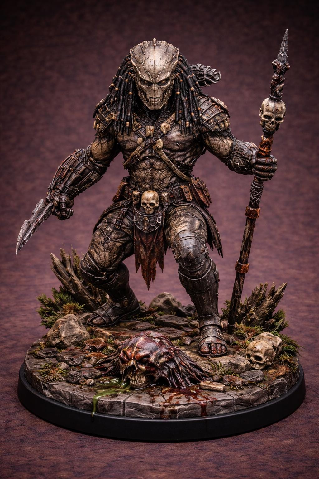 Feral Skull Hunter Ferocious Wolf 32mm Papsikels Miniature AvP, Predator, Prey e