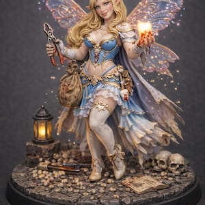 Pixie Fairy STL – Magical Pixie 3D Printable Miniature – Fantasy Fairy Figurine – Enchanted Winged Character – Tabletop RPG Display Model
