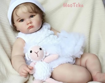 Realistisk 50 cm Reborn docka | Mjuk silikon, 3D-målad hud, kärlvener