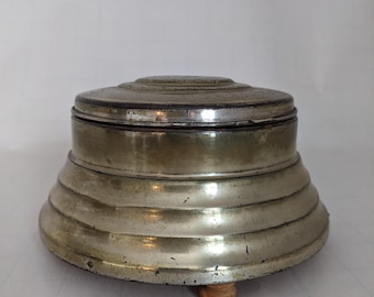 Caja de polvos/caja de música suiza vintage - Tarro de tocador - Reproduce Feliz Cumpleaños