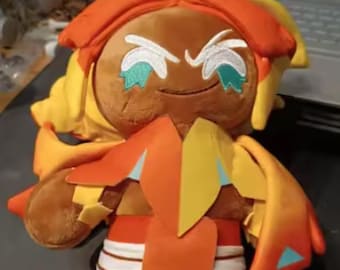 Fiery Fantasy Plush Doll | Cute Orange Kawaii Stuffed Character | Soft Collectible Plushie Toy | Anime Inspired Gift 25cm