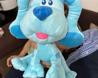 Pluszowy niebieski piesek – inspirowany Blues Clues | Miękka pluszowa zabawka dla dzieci w kształcie szczeniaka z kreskówki, 32 cm