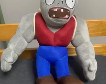 Pluszowa zabawka Zombie inspirowana Plants vs. Zombies | Zabawna lalka-nieumarły, słodka, kolekcjonerska postać z horroru, 30 cm