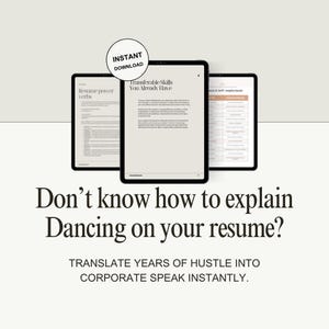 Stripper Resume | Keywords, Power Verbs & Interview Tip | Transferable Skills Cheat Sheet | Career Transition PDF (Instant Download)