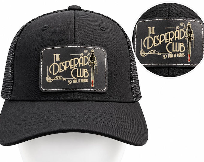 Featured listing image: Dungeon Crawler Carl Trucker Hat – Leatherette Patch, Classic Fit The Desperado Club