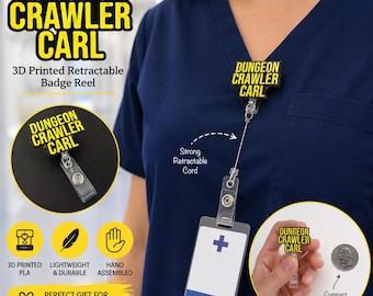 Dungeon Crawler Carl Retractable Badge Holder - 3D Printed