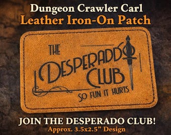 Dungeon Crawler Carl Desperado Club Leather Patch (3x2 inches) Leatherette