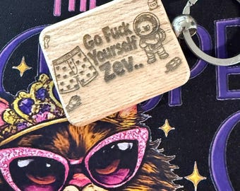 Dungeon Crawler Carl Keychain  ZEV! Featuring Zev and the Boxers  Wooden