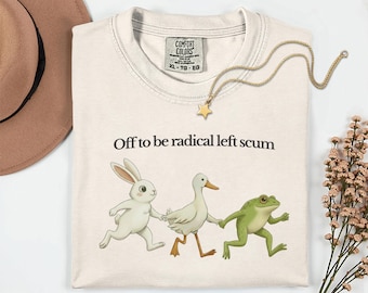Radical Left Scum Comfort Colors Rabbit Duck Frog T-shirt | Activist Tee, Liberal Tshirt, Radical Left Shirt, Political Statement Clothing