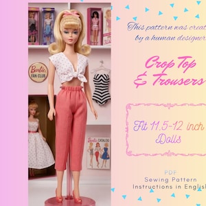 11,5-inch fashionpop-naaipatroon crop-top en cropped broekpatroon (digitale download)