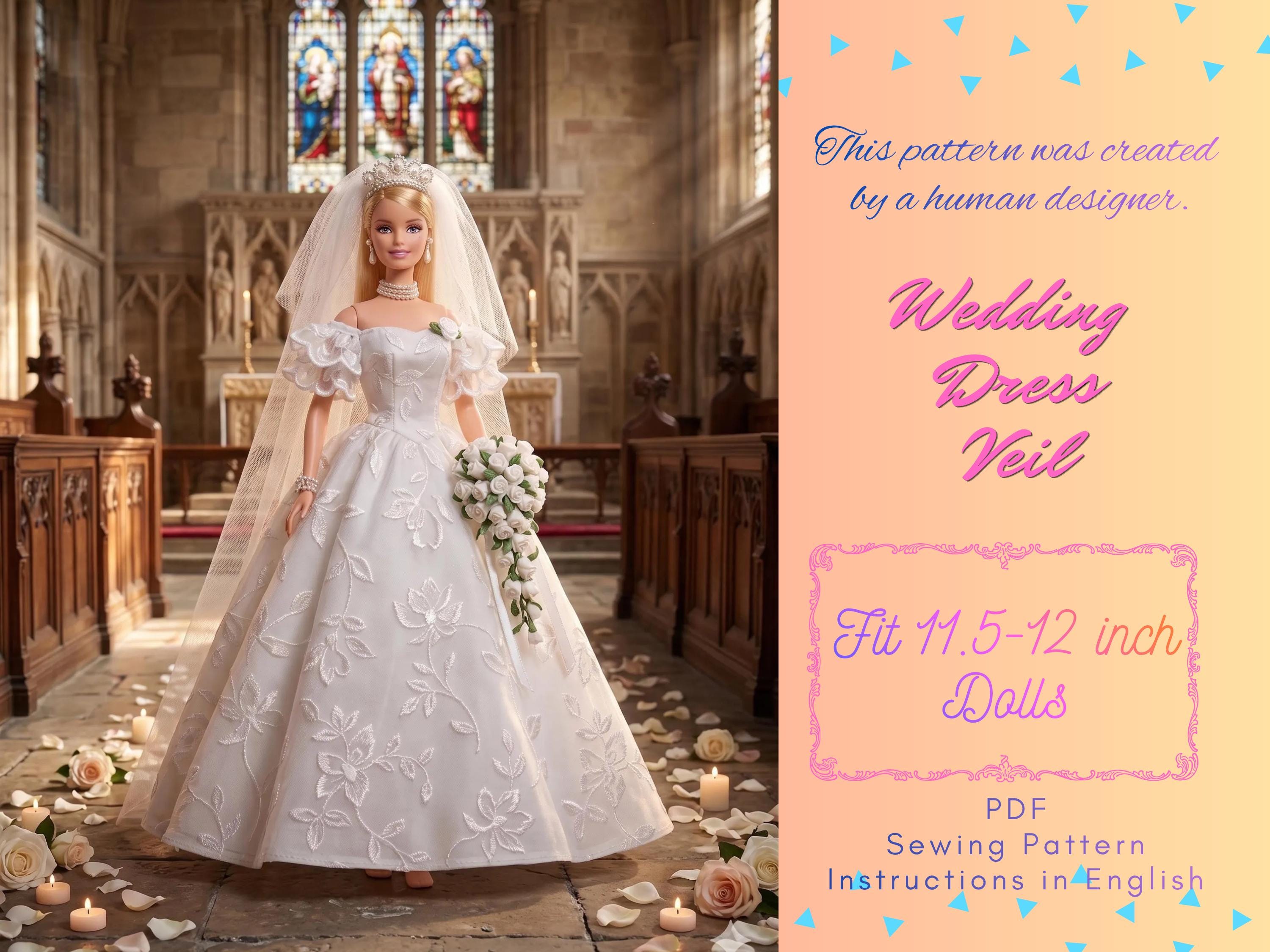 Brautkleid Für 30 Cm Puppen – Vintage Hochzeitskleid, Waschbar, Zubehör Für Rollenspiele – Perfektes Geschenk Für Mädchen