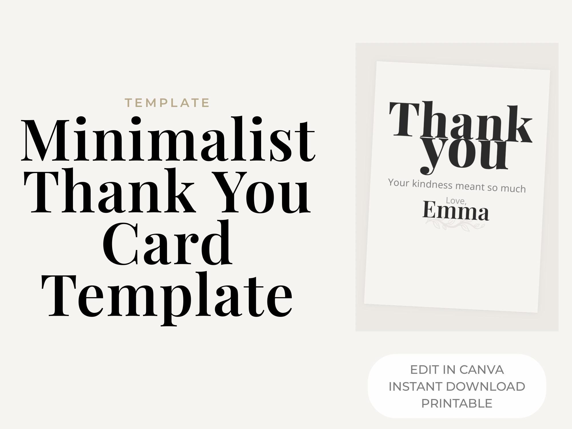 Editable Canva Thank You Card Template - Etsy