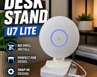 Ubiquiti U7 Lite Desk Stand | 3D Printed UniFi Access Point Holder | No Drill Mount