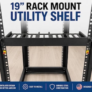 19" Rack Mount Utility Shelf | Cable Management Tray