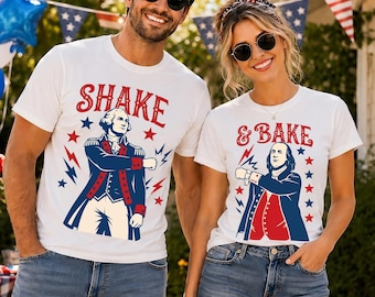 Family Matching 4th of July Couples Shirt png Shake and Bake , Patriotic Independence Day 2 PNG