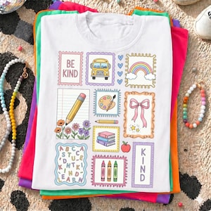 Be Kind School Clipart PNG Cute Classroom Stationery Elements, Back to School Teacher Graphic, Educational Planner Stickers Digital Download