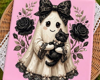 Preppy Ghost Coquette Png, Png Coquette Ghost Bow, Fall Png Designs Girly, Halloween Ghost Png, Cute Black Cat Png, Ghostly Halloween Png