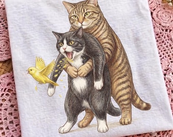 Manœuvre de Heimlich pour chat (PNG) : Illustration humoristique de sauvetage félin, illustration mignonne pour les amoureux des chats, t-shirt humoristique sur les animaux de compagnie, cadeau pour le sauvetage d'animaux (téléchargement numérique)