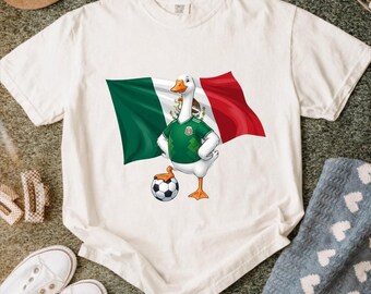 Mexico Soccer PNG, Embroidered Mexico Goose Soccer PNG, Mexico Futbol Fan, Funny Football Goose, Off To Watch Soccer, Cute Match Day Graphic