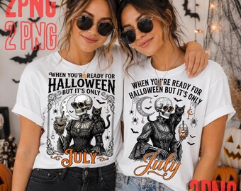Halloween In July PNG, Skeleton Witch Bubble Tea Sublimation Design, Summerween PNG, Spooky Summer Shirt, Women Halloween Digital Download