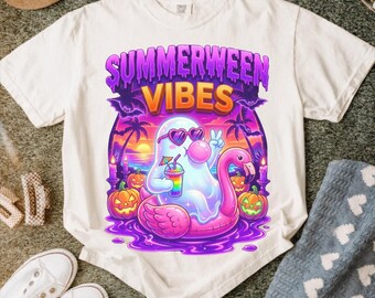 Spooky Ghost Blowing Bubble Gum Png, Hot ghoul Summer Halloween png, Summerween Vibes Png, Spooky Summer Png, Summerween Haunted House Png