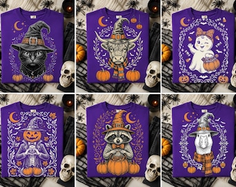 Retro Vintage Halloween PNG Bundle, Summerween PNG, Preppy Halloween PNG, Spooky Season Clipart, Retro Fall Design, Halloween Halftone png