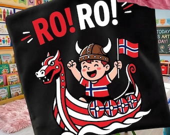 Ro Ro Viking PNG: Funny Norway Cartoon Graphic, Kids Norwegian Heritage Tee, Cute Nordic Sailor Art, Scandi Culture Apparel Digital download