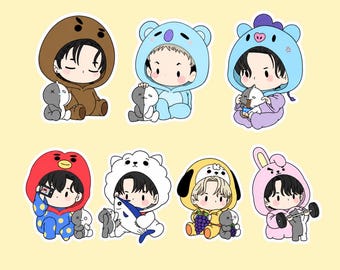 BT21 inspirierte Aufkleber (3er Pack)