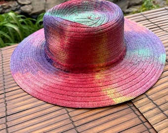 The "Rainbow", Ranch Hat, Wide Brim, Size Small to medium, Adjustable band