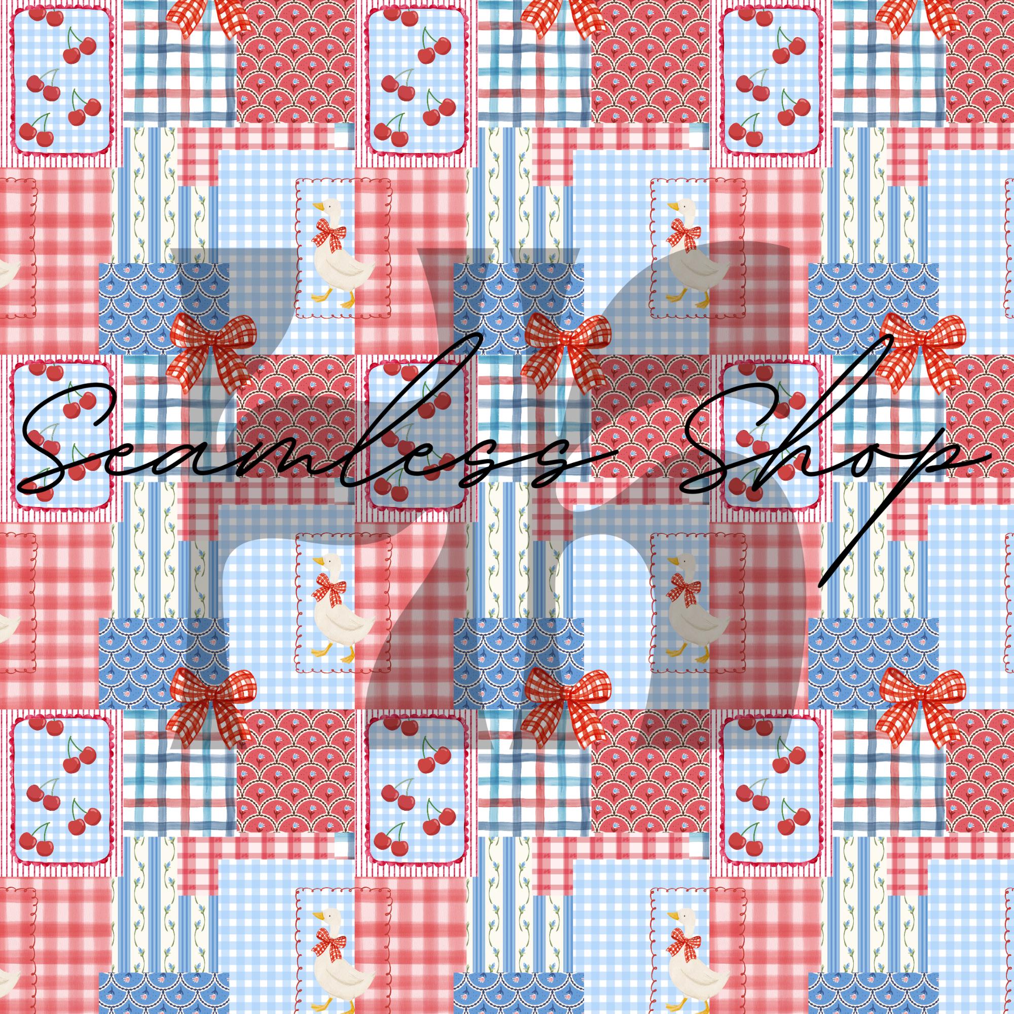 July 4th Patchwork Seamless File - Etsy
