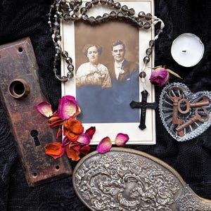 Haunting Victorian Couple Cabinet Card Antique