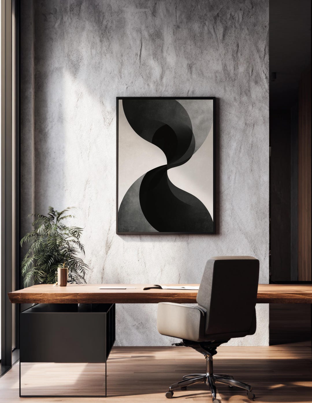 Executive Office Wall Art Printable, Modern Abstract Geometric Print ...