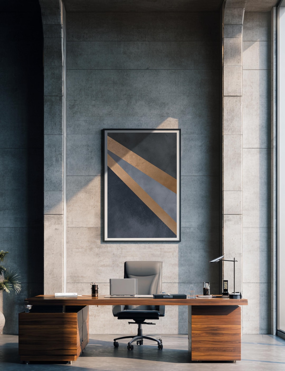 Executive Office Wall Art Printable, Minimalist Diagonal Abstract Print ...