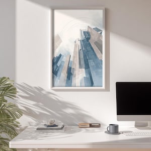 Modern Startup Office Wall Art Printable | Minimal Tech Poster for Home Workspace Decor