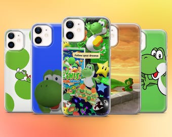 Yoshi-telefoonhoesje dinosaurus Mario Cover voor iPhone 17Pro, 16, 15, 14, 13 Samsung S26, S25, S23, A57 Pixel 10A, 10ProXL, 9A, 8A, 8Pro, 7