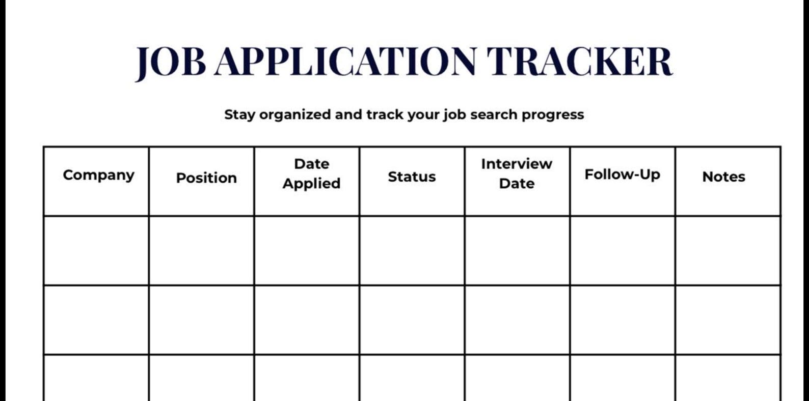 Job Applications Tracker Printable Pdf - Etsy