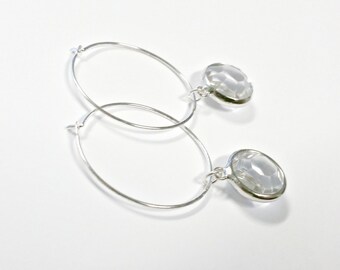 Darling Crystal, Hoop-Dangle Earrings