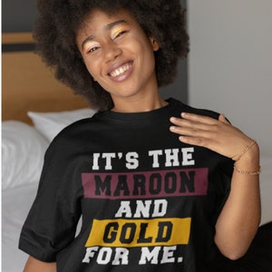 Block Style - Maroon and Gold For Me! Unisex T-Shirt