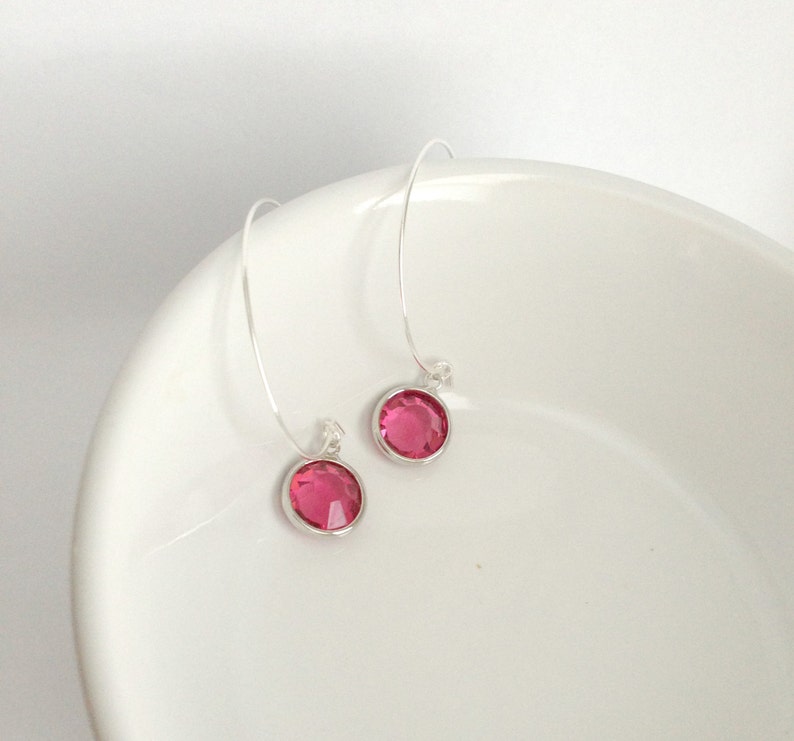 Darling Pink, Hoop-Dangle Earrings image 2