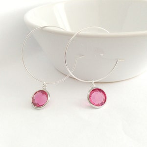 Darling Pink, Hoop-Dangle Earrings image 3