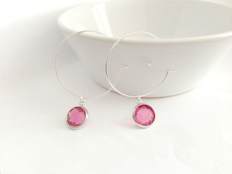 Darling Pink, Hoop-Dangle Earrings image 3