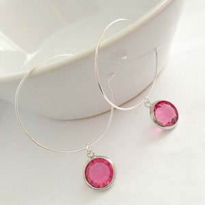 Darling Pink, Hoop-Dangle Earrings image 1