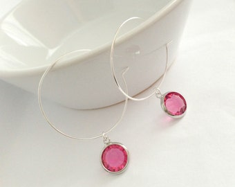 Darling Pink, Hoop-Dangle Earrings